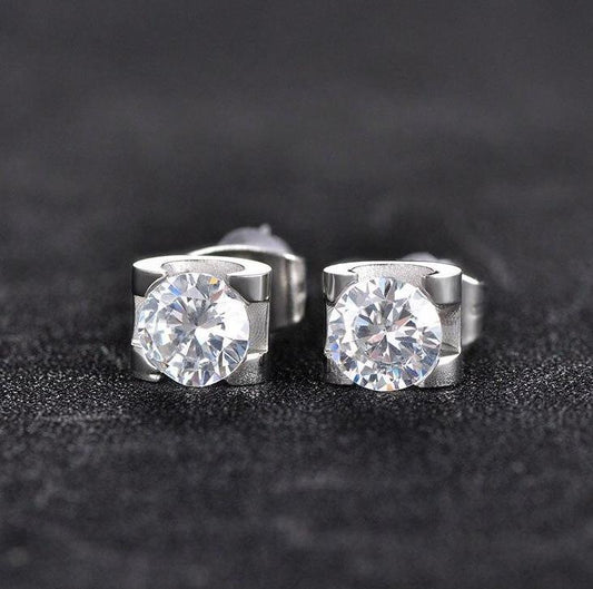 Boucles d’oreilles Brillantes en acier inoxydable