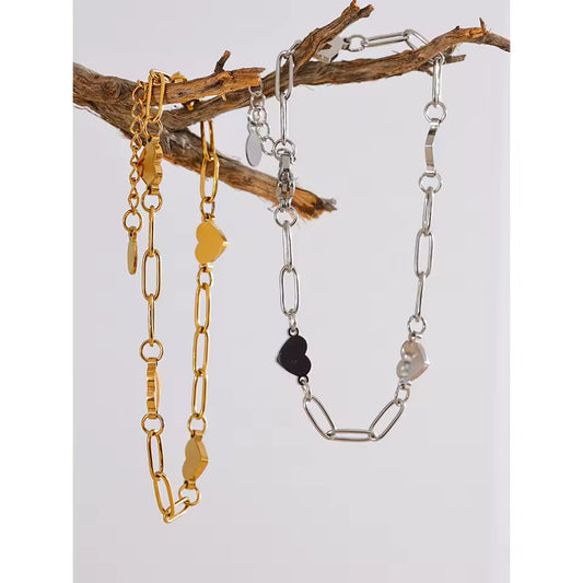 Bracelet Cœurs Dorés en acier inoxydable