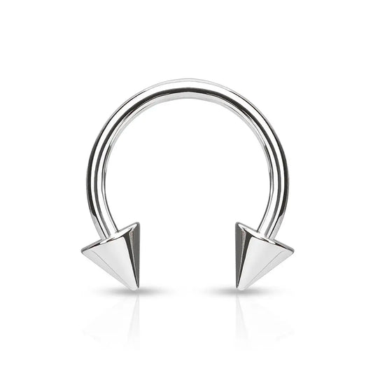 Piercing septum Fer à cheval à pointes 8 mm en acier inoxydable