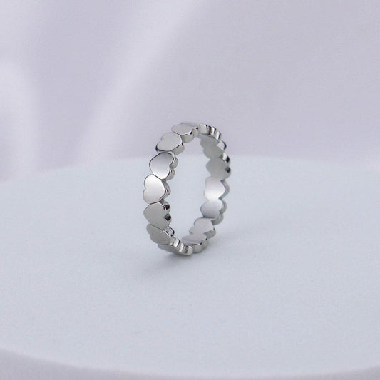 Bague Cœurs – acier inoxydable