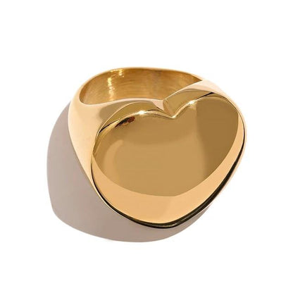 Bague Cœur imposant en acier inoxydable