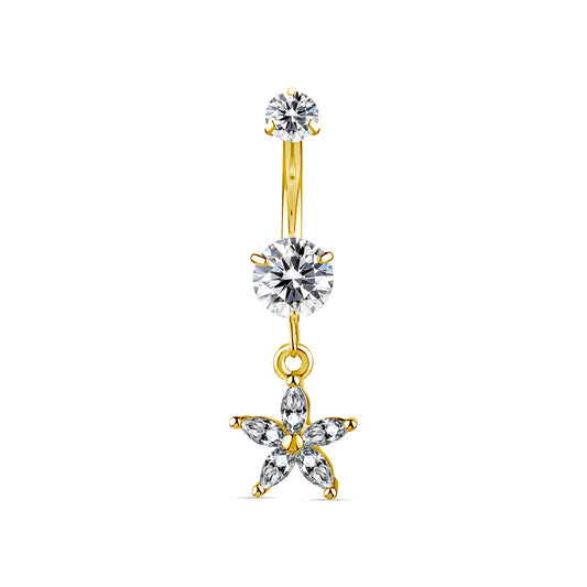 Piercing Nombril Pendentif Marquise en acier chirurgical