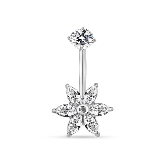 Piercing nombril Rosalie en acier chirurgical