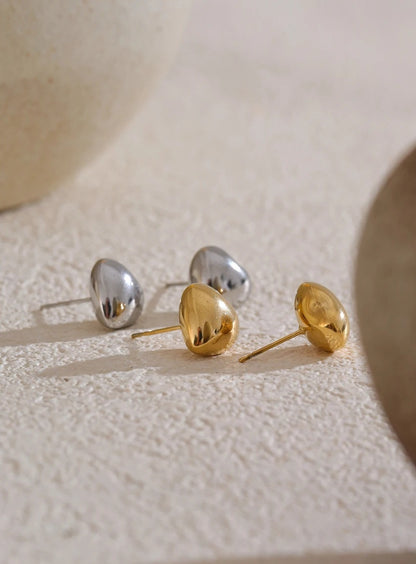 Boucles d’oreilles puces petit cœur en acier inoxydable