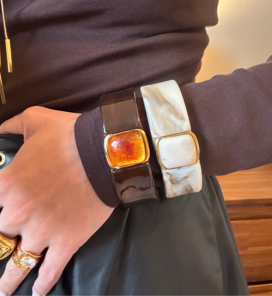 Bracelet Riviera en résine et acier inoxydable