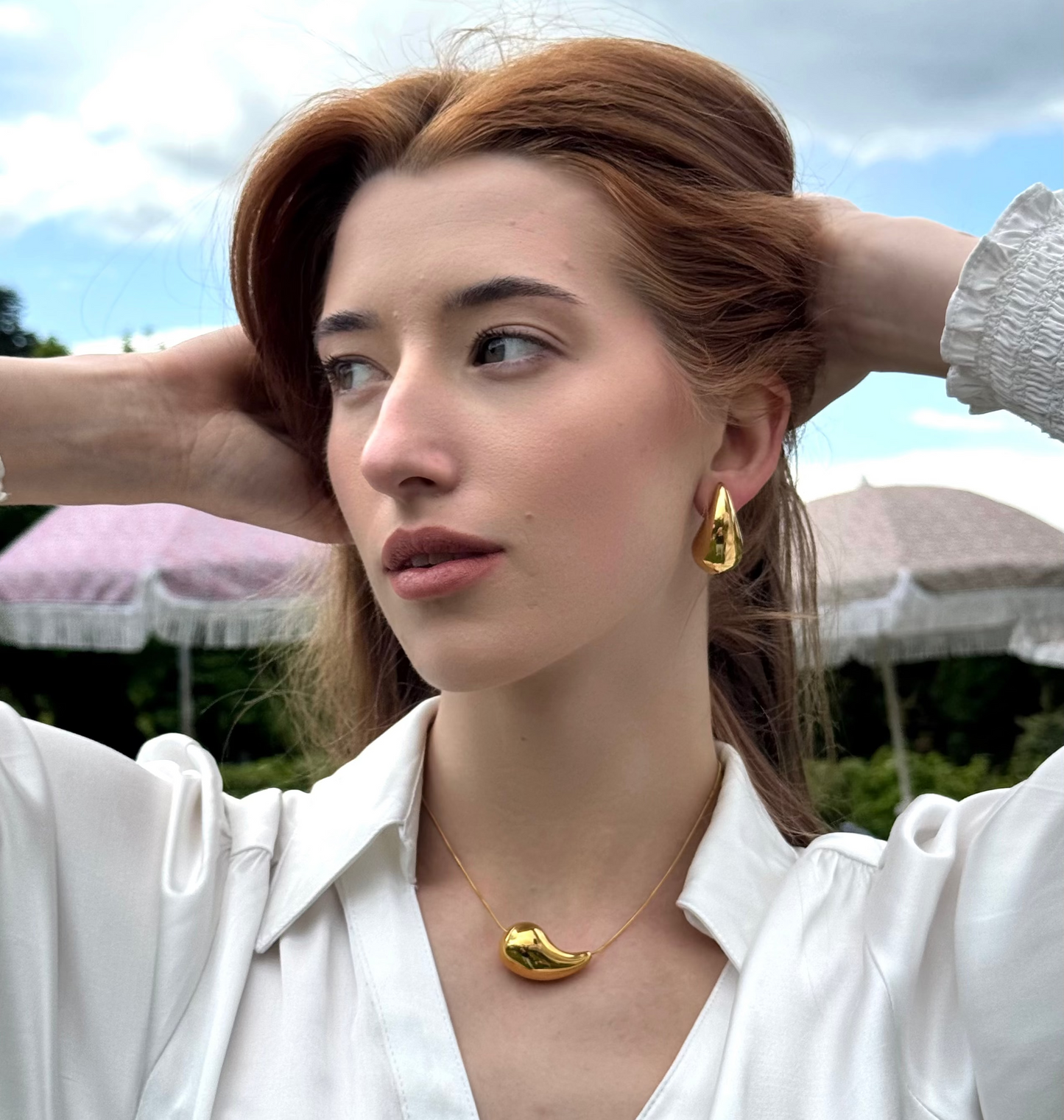 Collier Goutte en acier inoxydable doré