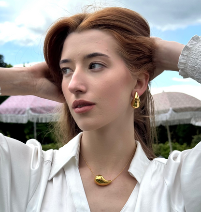 Collier Goutte en acier inoxydable doré