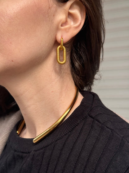 Collier ras-du-cou Magnétique en acier inoxydable doré