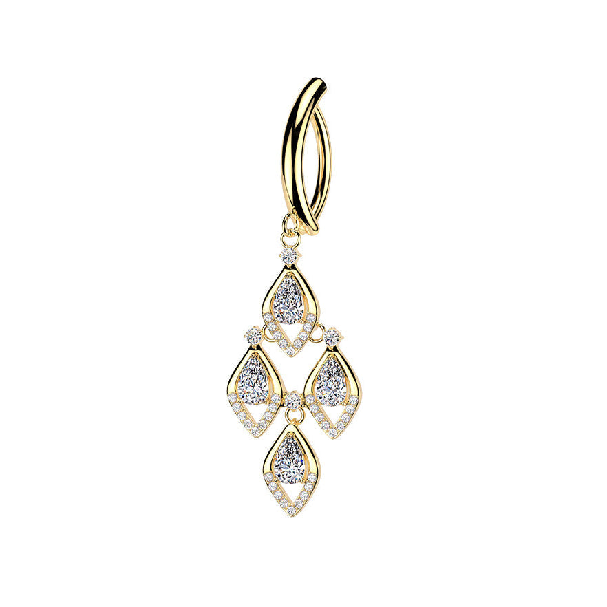 Piercing nombril à pendentif Élise en acier chirurgical