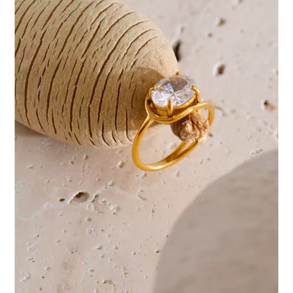 Bague Louise en acier inoxydable doré