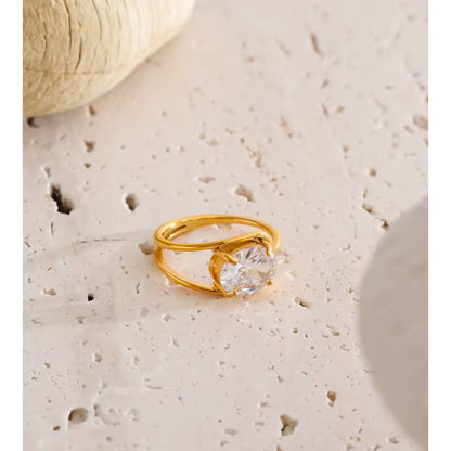 Bague Louise en acier inoxydable doré