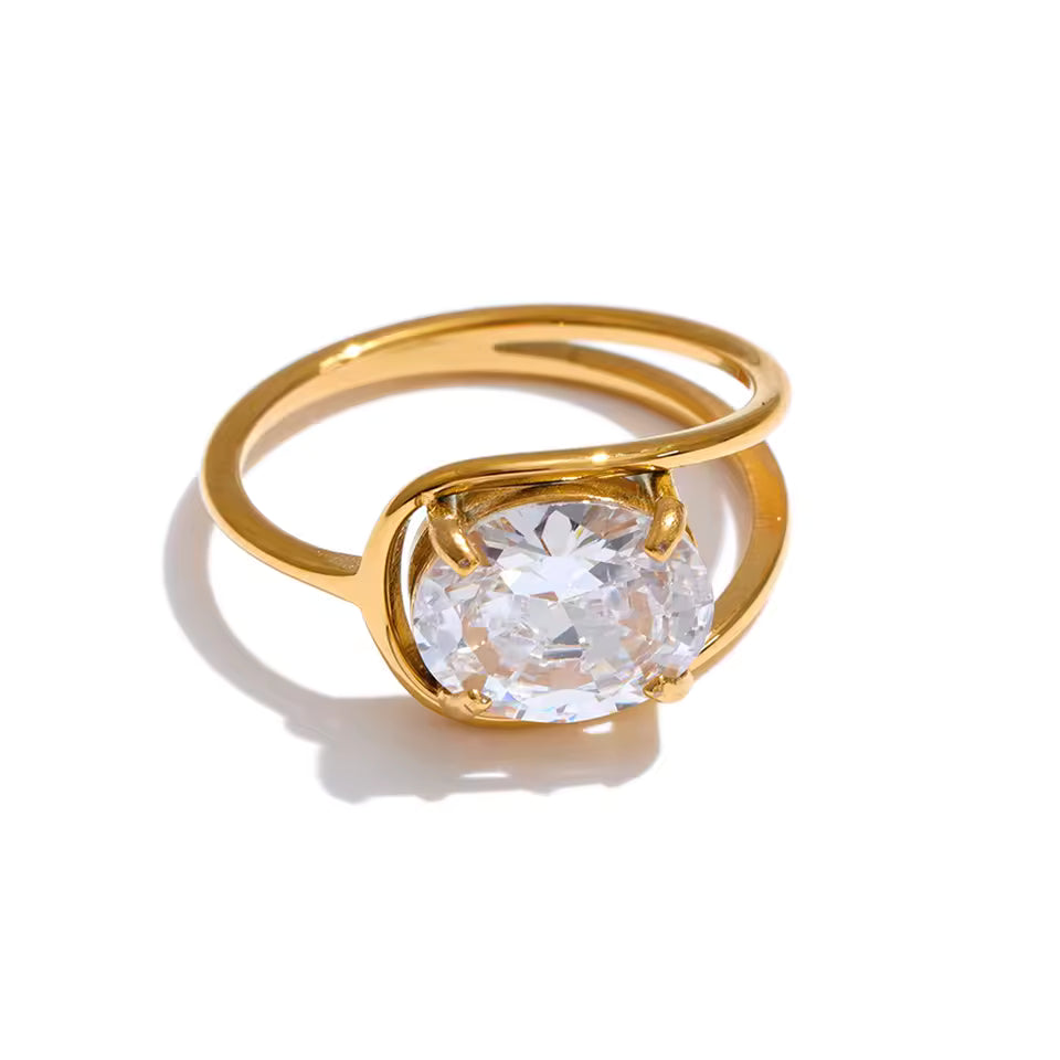 Bague Louise en acier inoxydable doré