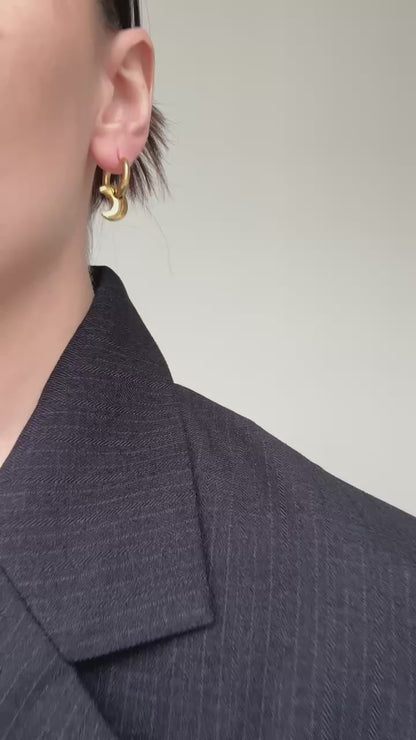 Boucles d’oreilles lune ores en acier inoxydable